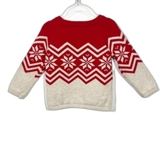 Hanna Anderson Baby Nordic Red and Cream Sweater Size 2T 2022 Collection - Picture 8 of 15